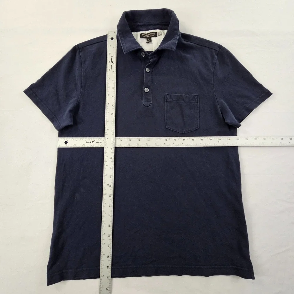 Banana Republic Blue Short Sleeve Performance Pique Polo Shirt Men's M